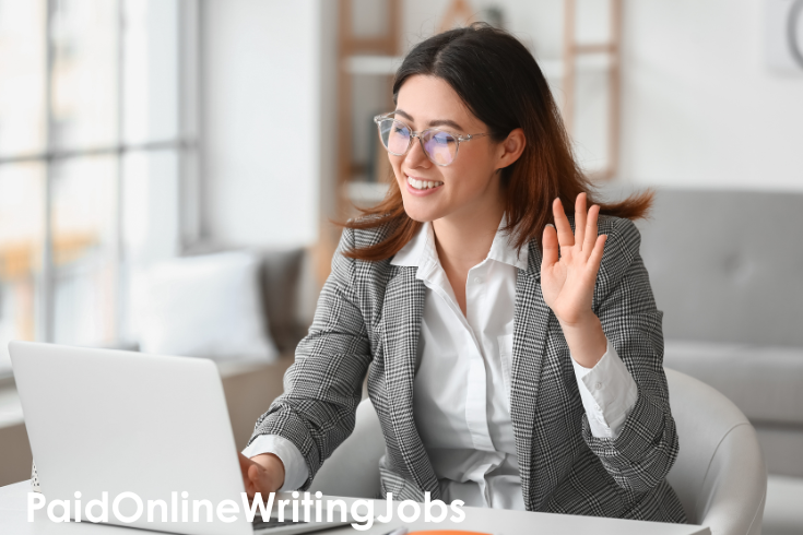 Happy writer working